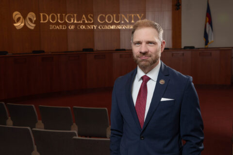 Kevin Van Winkle standing in the Board of County Commissioners hearing room